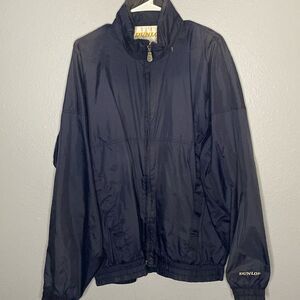 Vintage Dunlop Windbreaker Navy Full zip Jacket Size Large